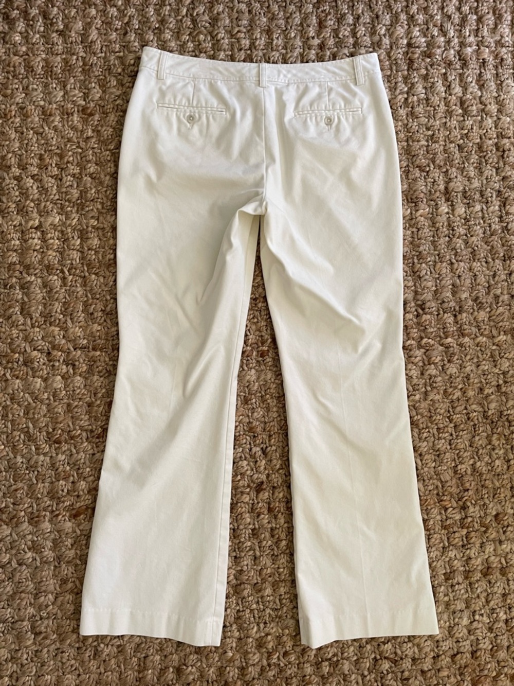 Banana Republic Martin Pants 12 Long Ivory Straight Leg Stretch Trousers - Picture 3 of 6